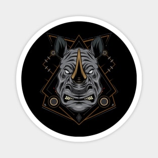 Rhino head logo. Design template Magnet